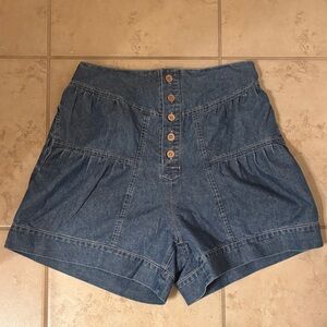 Classic Blue High-Waisted Women's Shorts